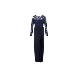 Lauren Ralph Lauren Navy Blue Sequin Evening Gown